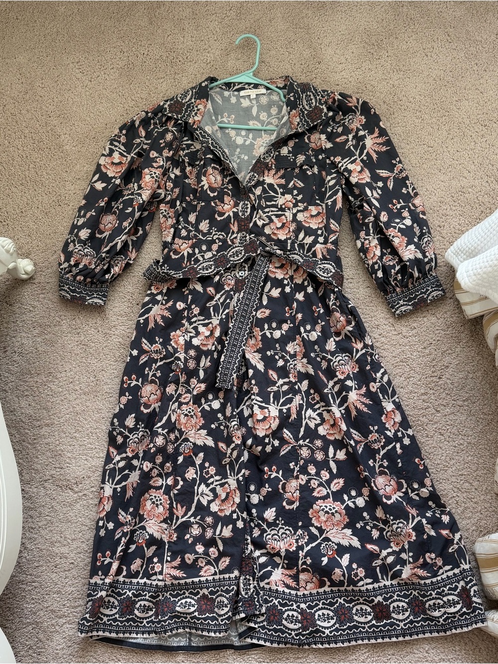 Love The Label Navy Floral Tie-Waist Maxi Dress